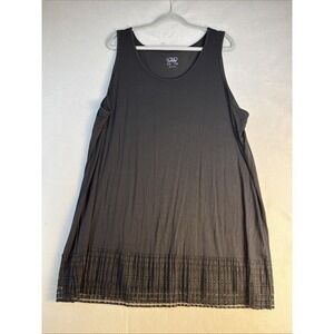 Logo Layers Top Plus Size 2X, Lace Trim On Bottom, Rayon, Sleeveless